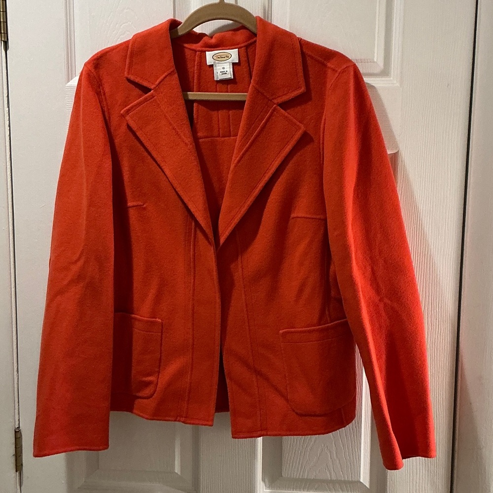 Talbots CORAL Blazer 100% Wool Size 12 Beautiful